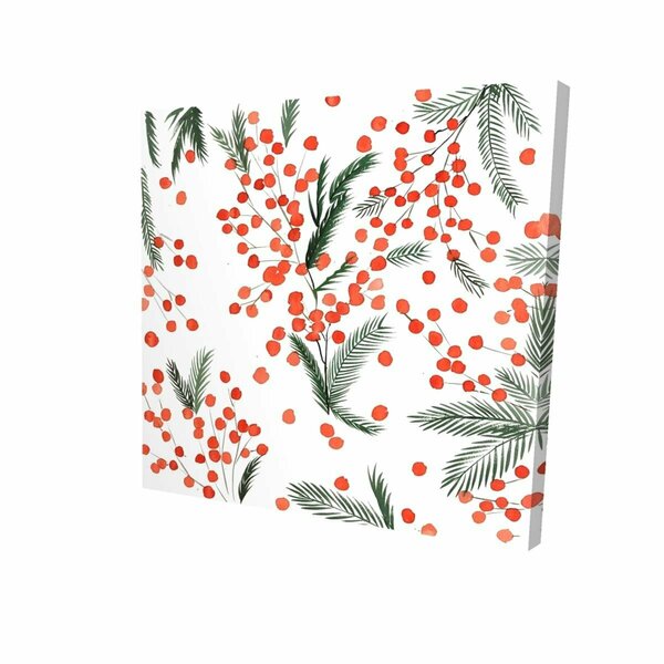 Begin Home Decor 12 x 12 in. Mistletoe Leaf Pattern-Print on Canvas 2080-1212-HO9